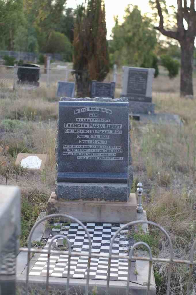 HERBST Francina Maria nee MEIRING 1869-1935