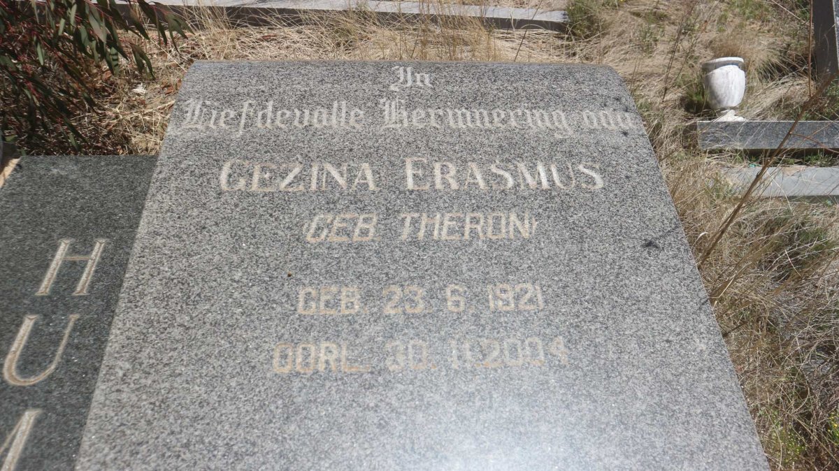 HUMAN Gezina Erasmus nee THERON 1921-2004