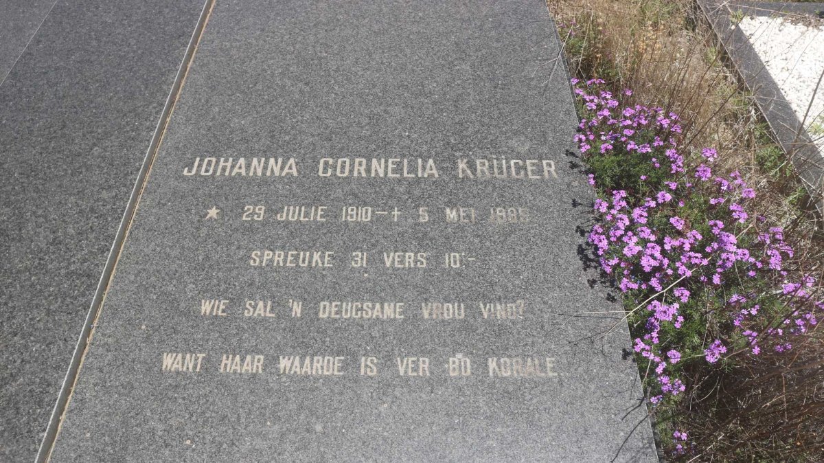 KRÜGER Johanna Cornelia nee 1910-1985