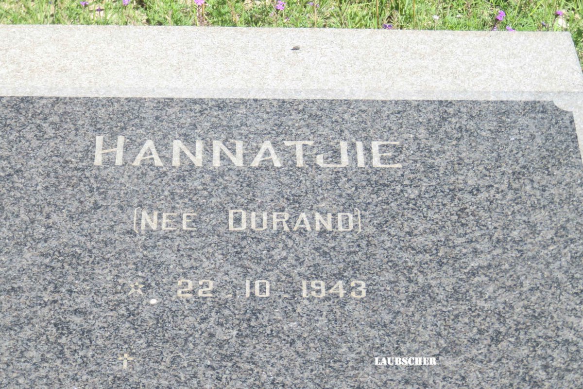 LAUBSCHER Hannatjie DURAND 1943-