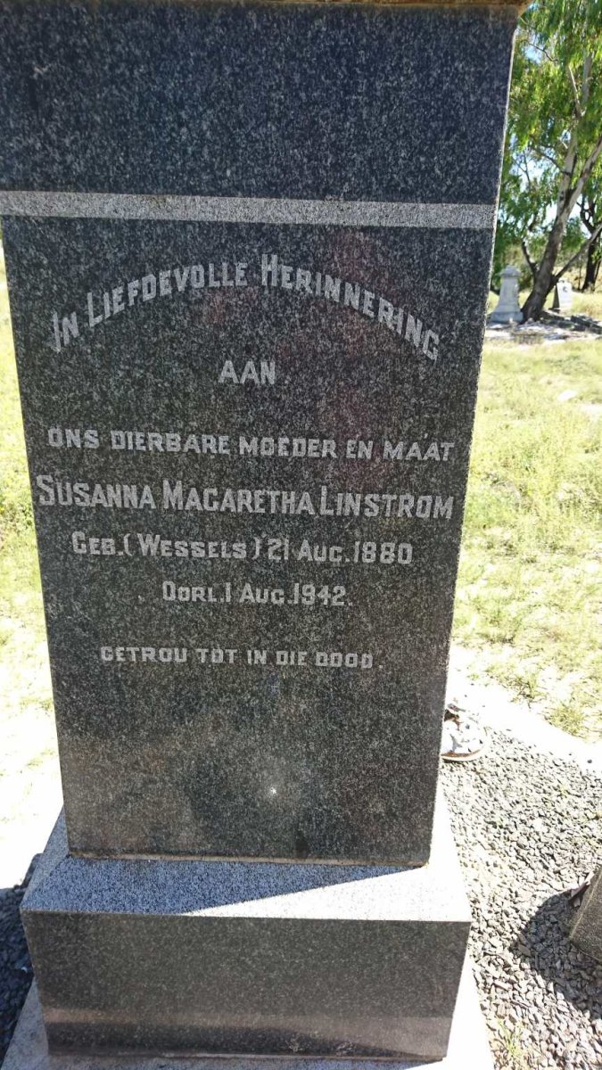 LINSTRÖM Susanna Magaretha WESSELS 1880-1942