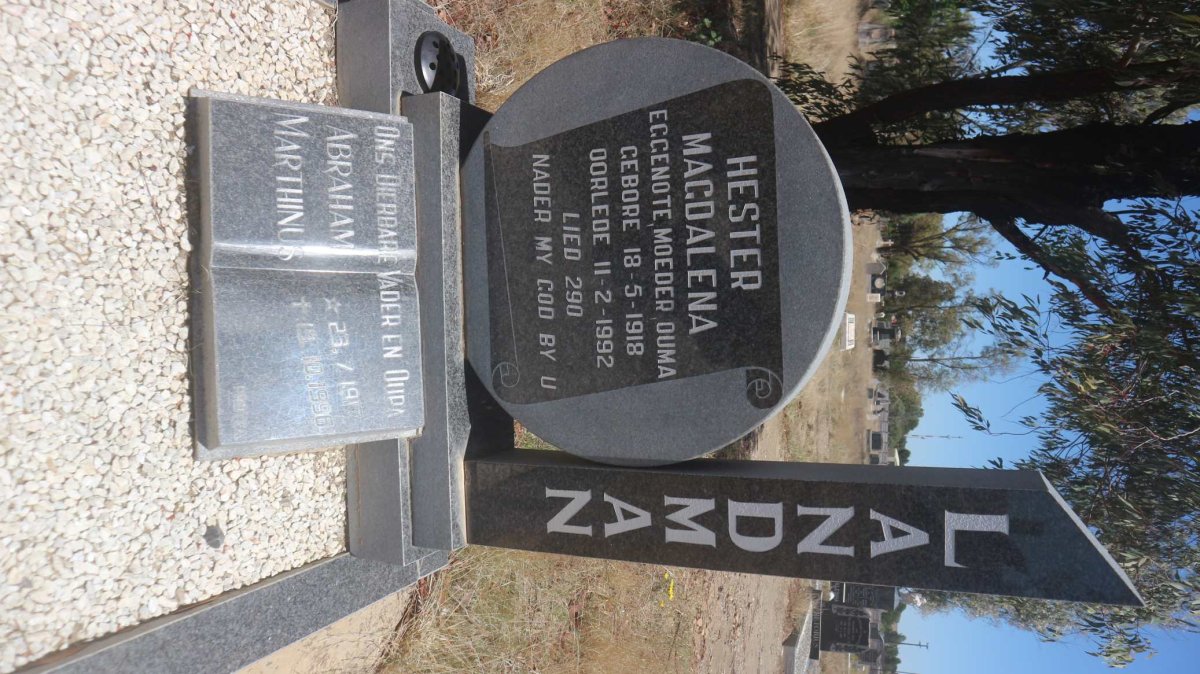 LANDMAN Abraham Marthinus 1917-1996 &amp; Hester Magdalena 1918-1992