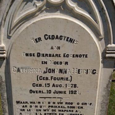 MEIRING Cathrina Johanna nee FOURIE 1878-1921