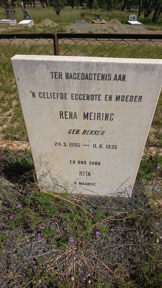 MEIRING Rena nee BEKKER 1905-1935 :: MEIRING Rita
