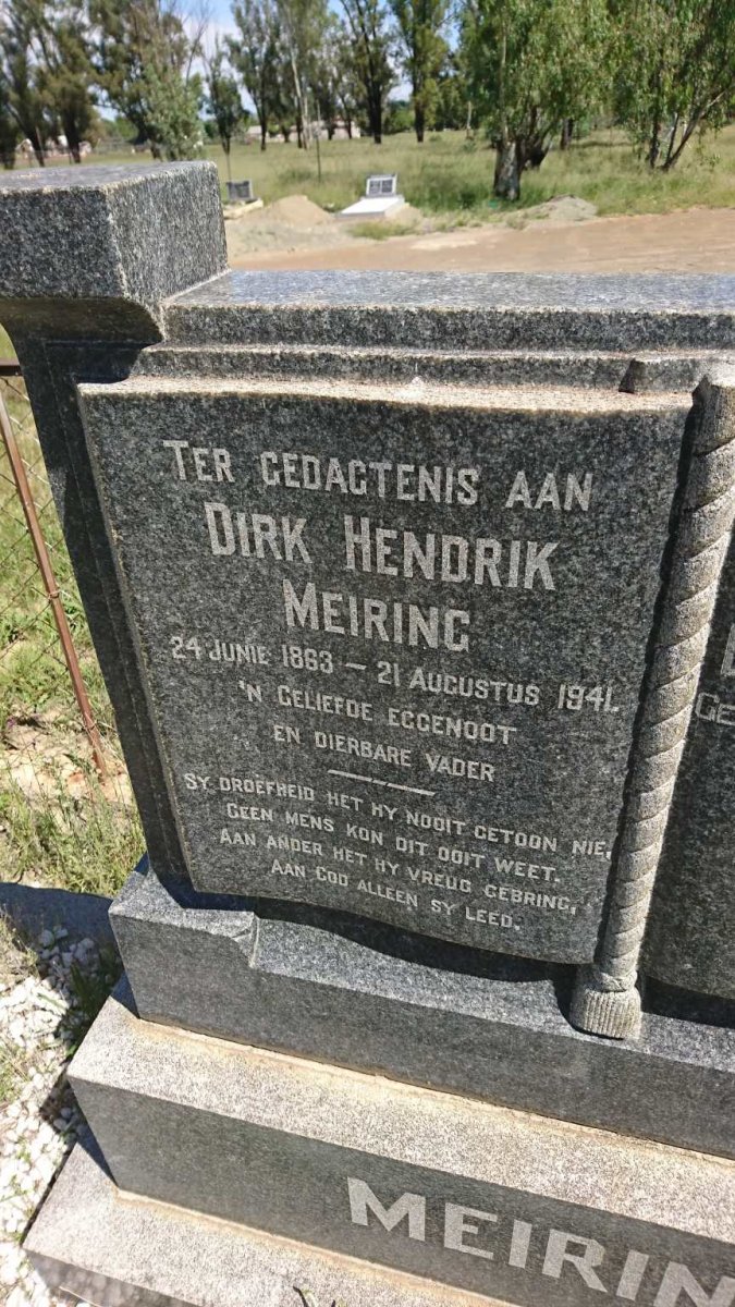 MEIRING Dirk Hendrik 1863-1941 &amp; Maria Elizabeth Luoretia SCHULD 1863-1948
