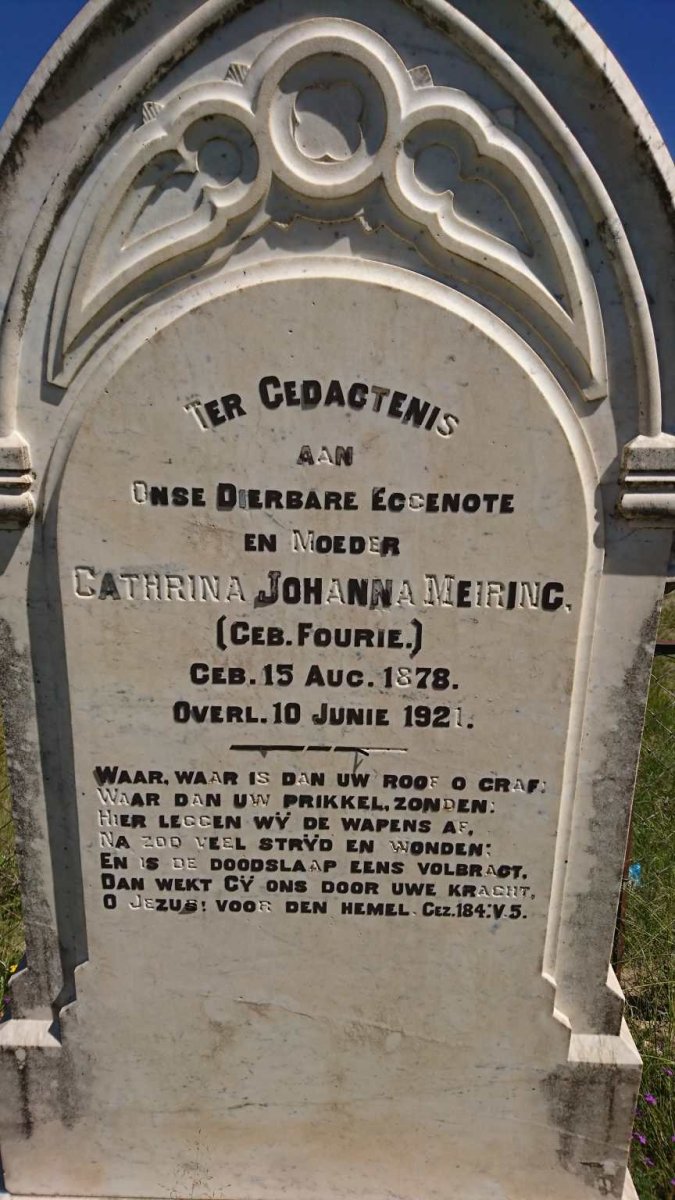 MEIRING Cathrina Johanna nee FOURIE 1878-1921