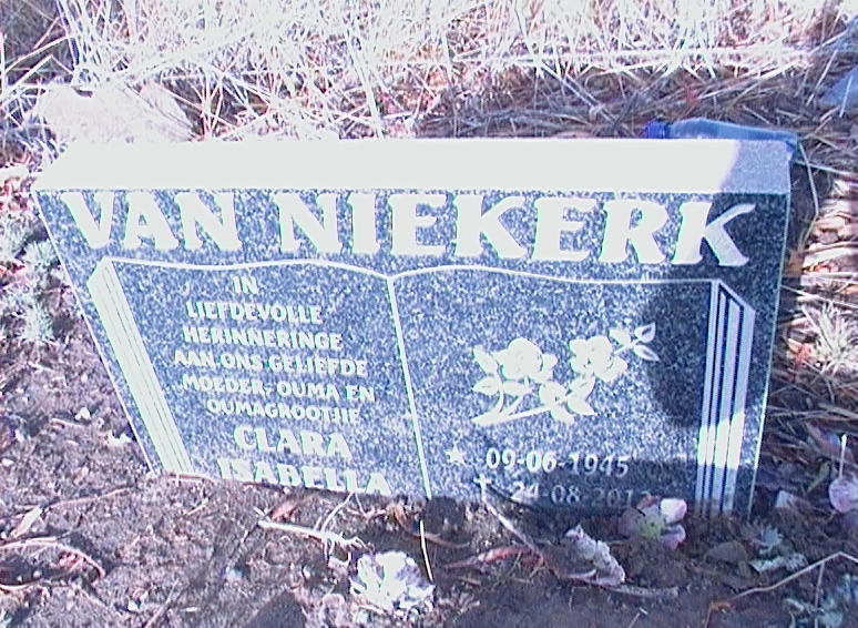 NIEKERK Clara Isabella, van 1945-2012