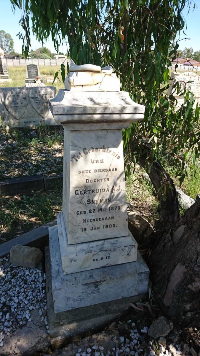 SNYMAN Gertruida A.J. 1875-1902
