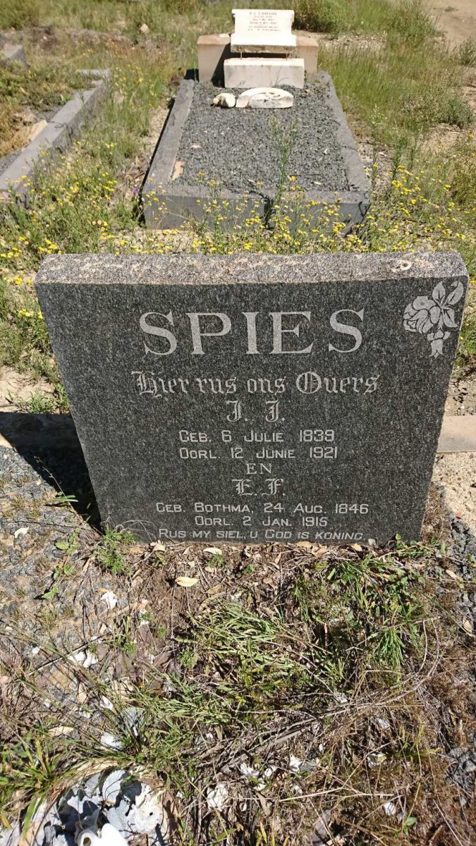 SPIES J.J. 1839-1921 &amp; E.F. BOTHMA 1846-1915