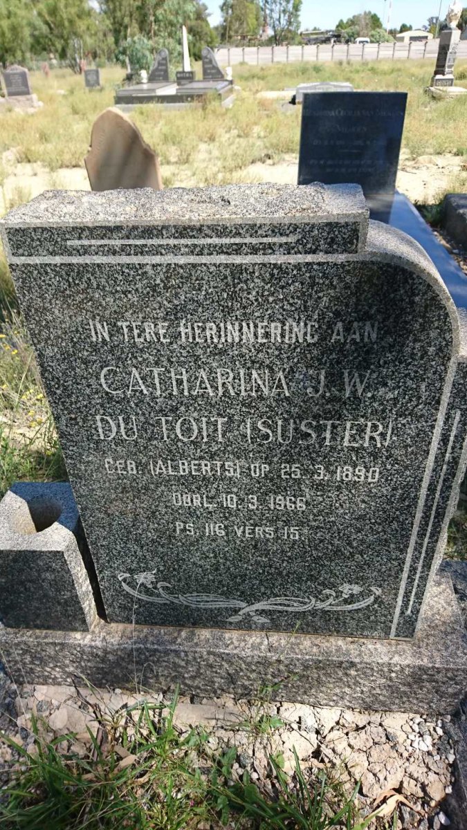 TOIT Catharina J.W., du nee ALBERTS 1890-1966