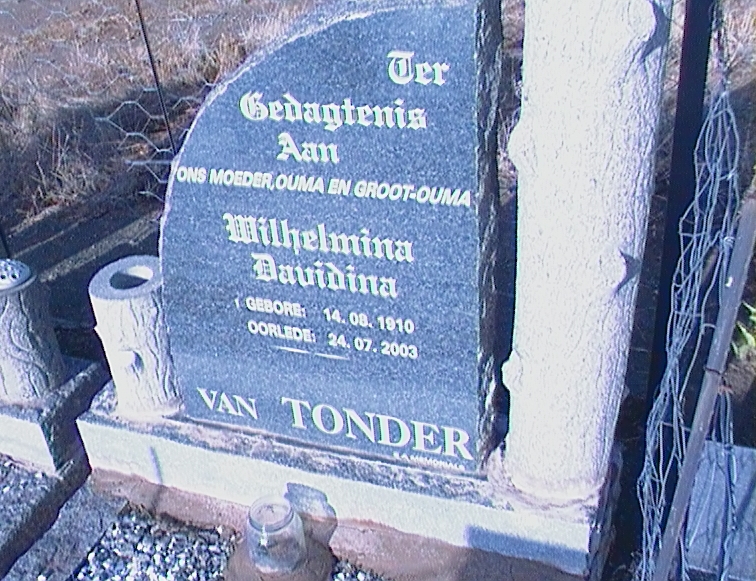 TONDER Wilhelmina Davidina, van 1910-2003