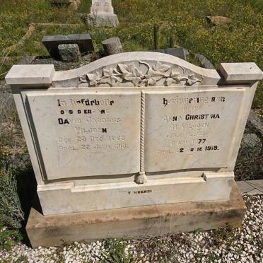 VILJOEN David Jacobus 1868-1919 &amp; Anna Christina M. VILJOEN 1877-1919