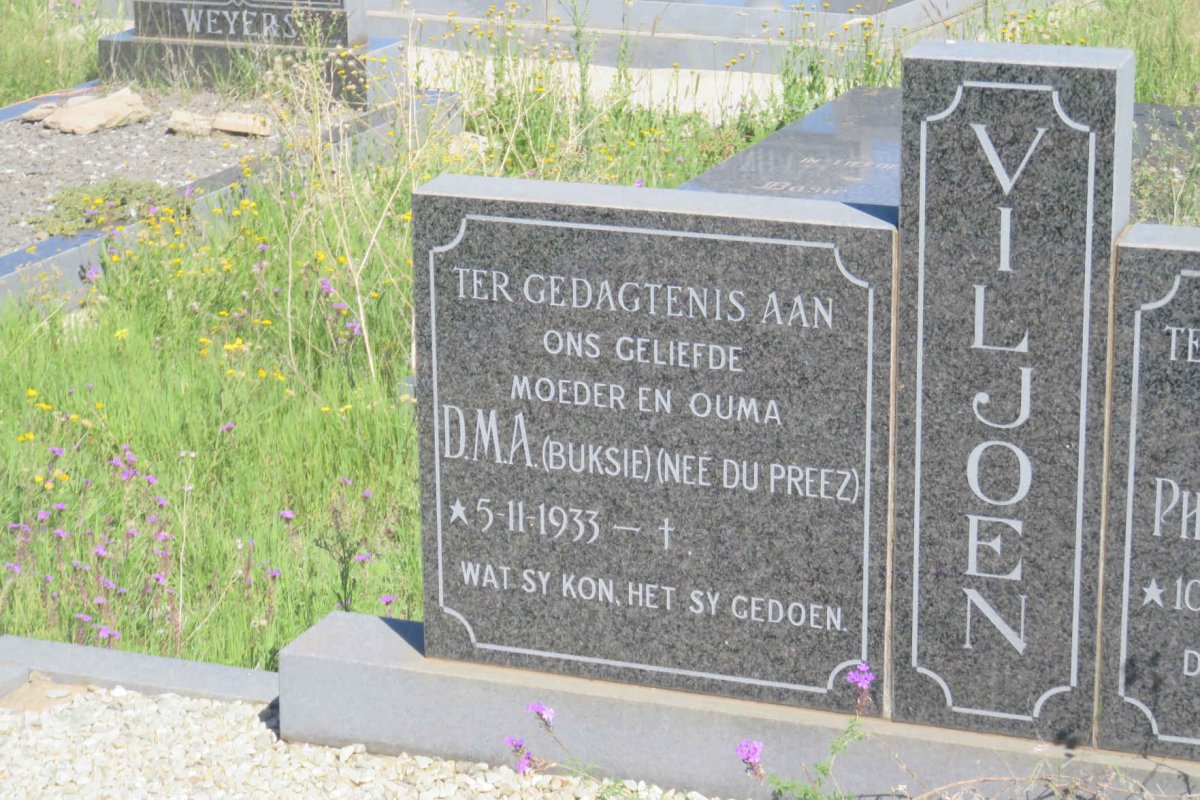 VILJOEN Philippus Johannes 1913-1985 &amp; D.M.A. DU PREEZ 1933-