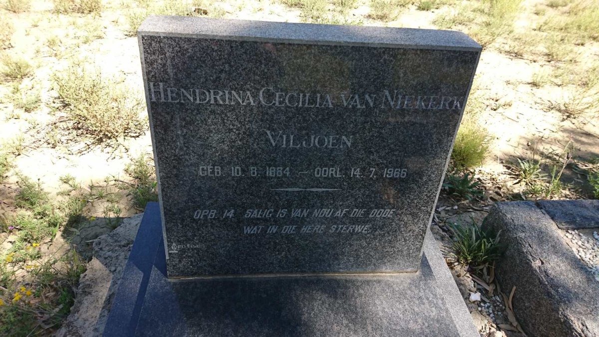 VILJOEN Hendrina Cecilia nee VAN NIEKERK 1884-1966