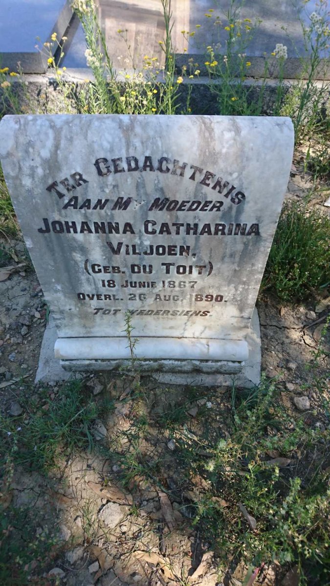 VILJOEN Johanna Catharina nee DU TOIT 1867-1890