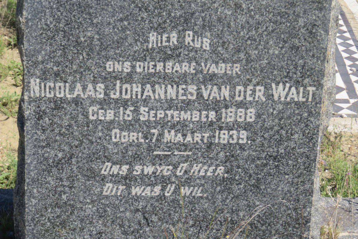 WALT Nicolaas Johannes, van der 1888-1939 
