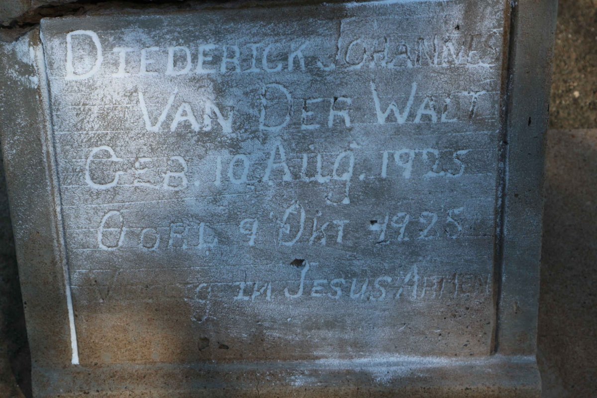WALT Diederick Johannes, van der 1925-1925