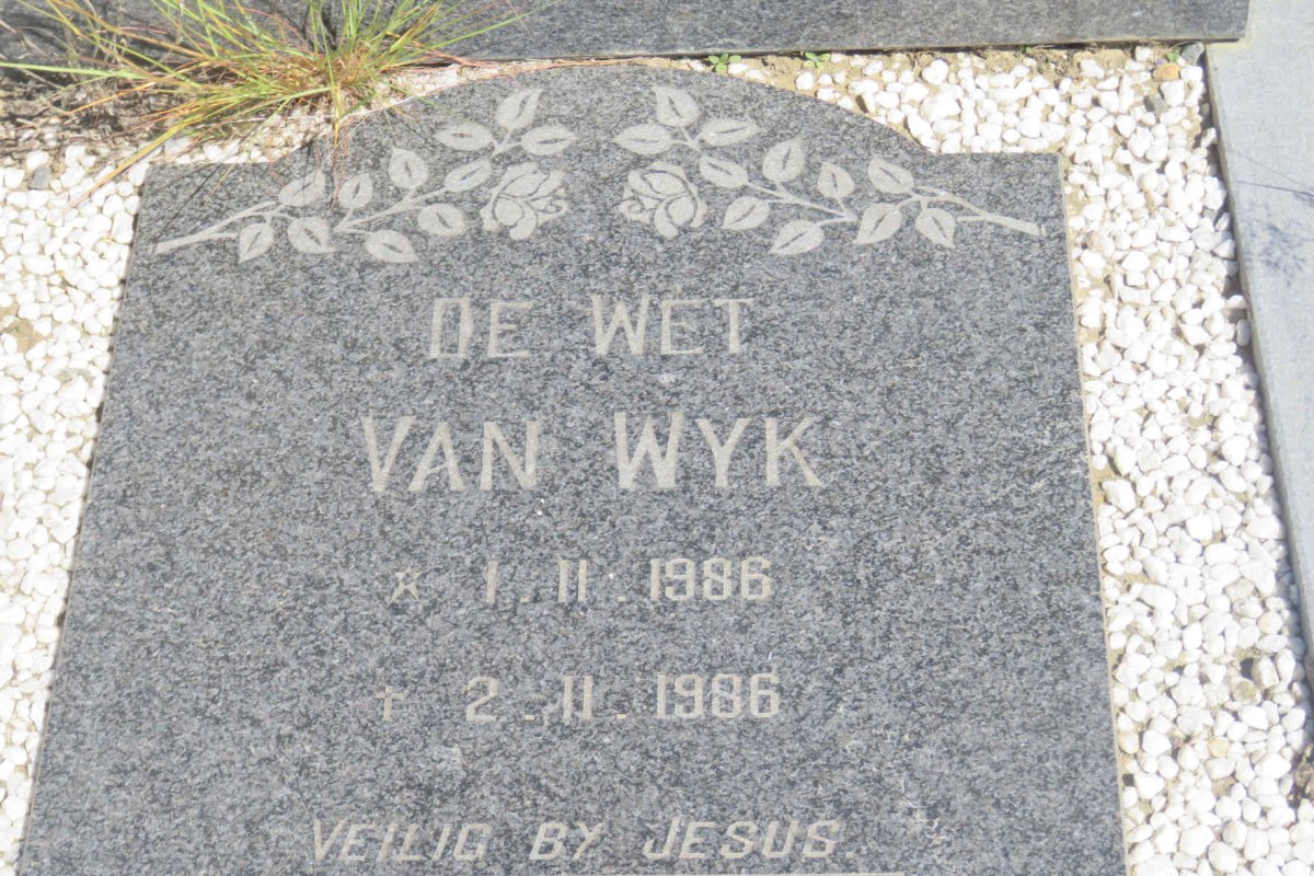 WYK De Wet, van 1986-1986