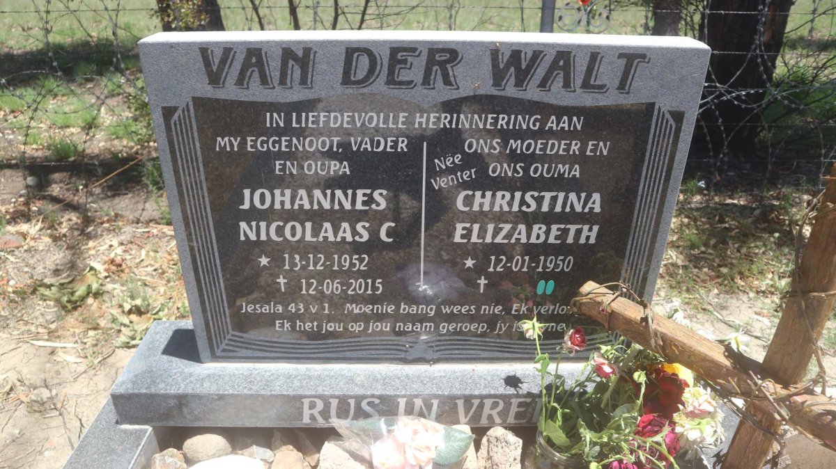 WALT Johannes Nicolaas C., van der 1952-2015 &amp; Christina Elizabeth 1950-