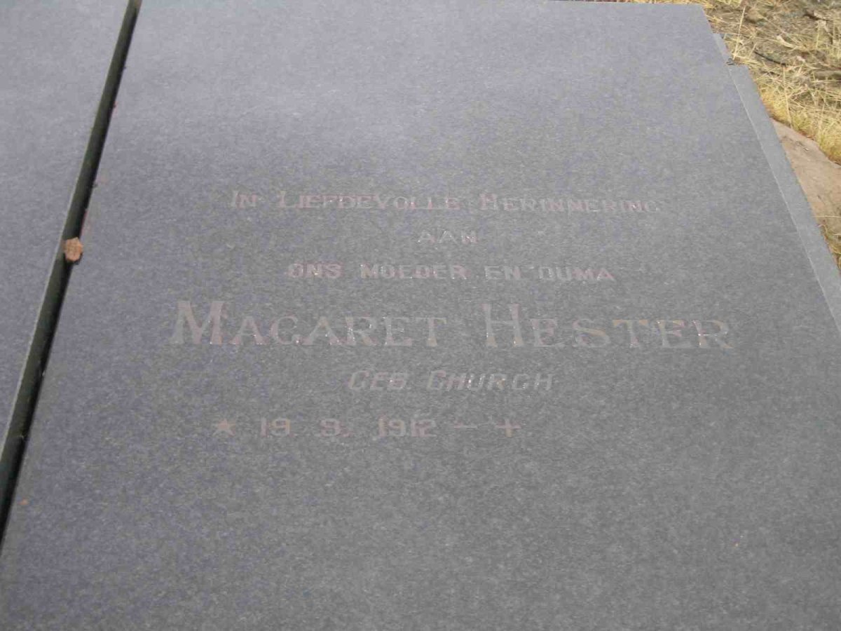 ZYL Margaret Hester  van, nee CHURCH 1912-