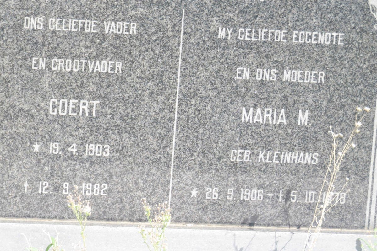 ? Coert 1903-1982 &amp; Maria M. KLEINHANS 1906-1978