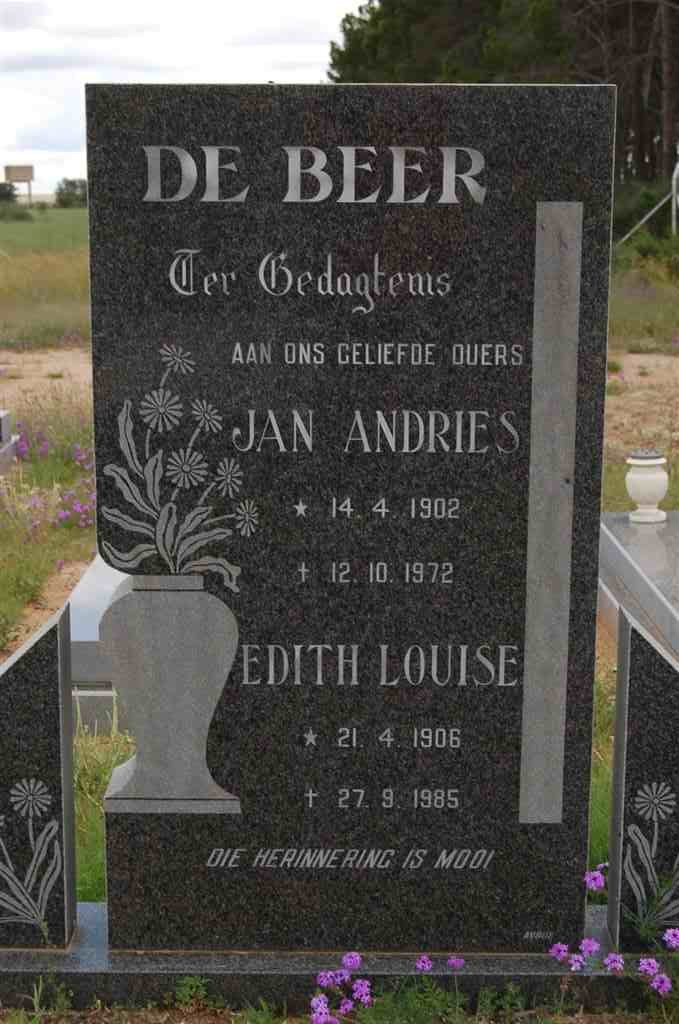 BEER Jan Andries, de 1902-1972 &amp; Edith Louis 1906-1985