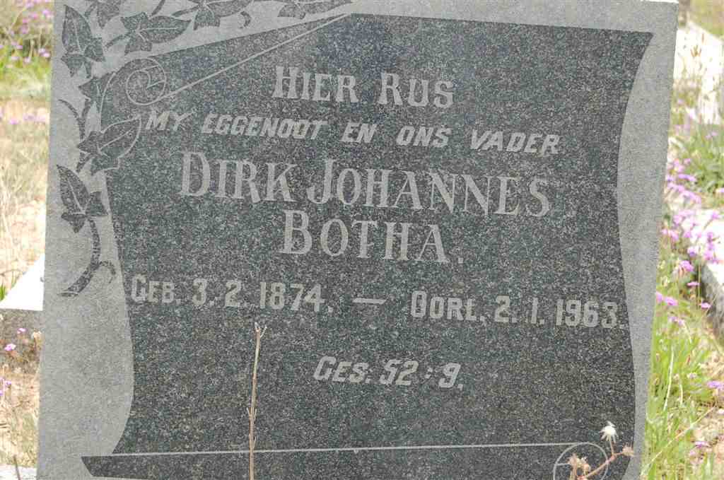 BOTHA Dirk Johannes 1874-1963