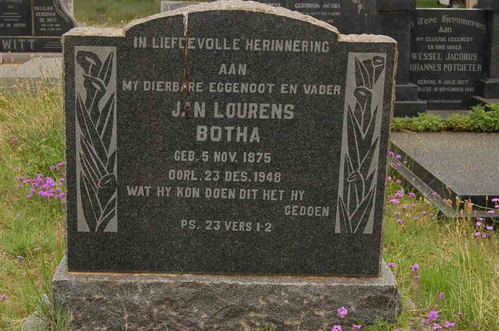 BOTHA Jan Lourens 1875-1948