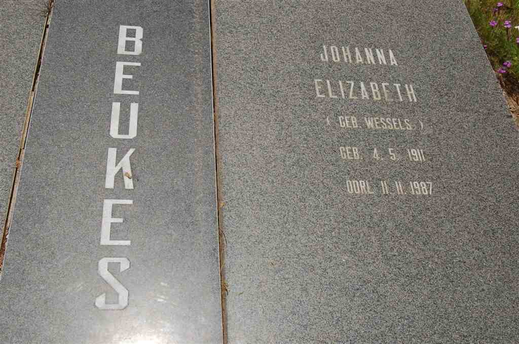 BEUKES Johanna Elizabeth nee WESSELS 1911-1987