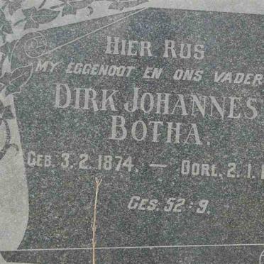 BOTHA Dirk Johannes 1874-1963