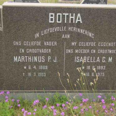 BOTHA Marthinus P.J. 1889-1983 &amp; Isabella C.M. 1893-1975