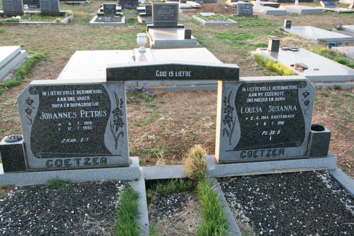 COETZER Johannes Petrus 1919-1995 & Louisa Susanna RAUTENBACH 1914-1991