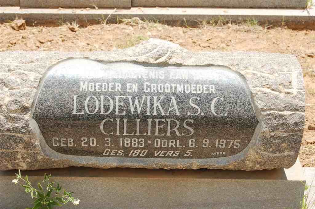 CILLIERS Lodewika S.C. 1883-1975