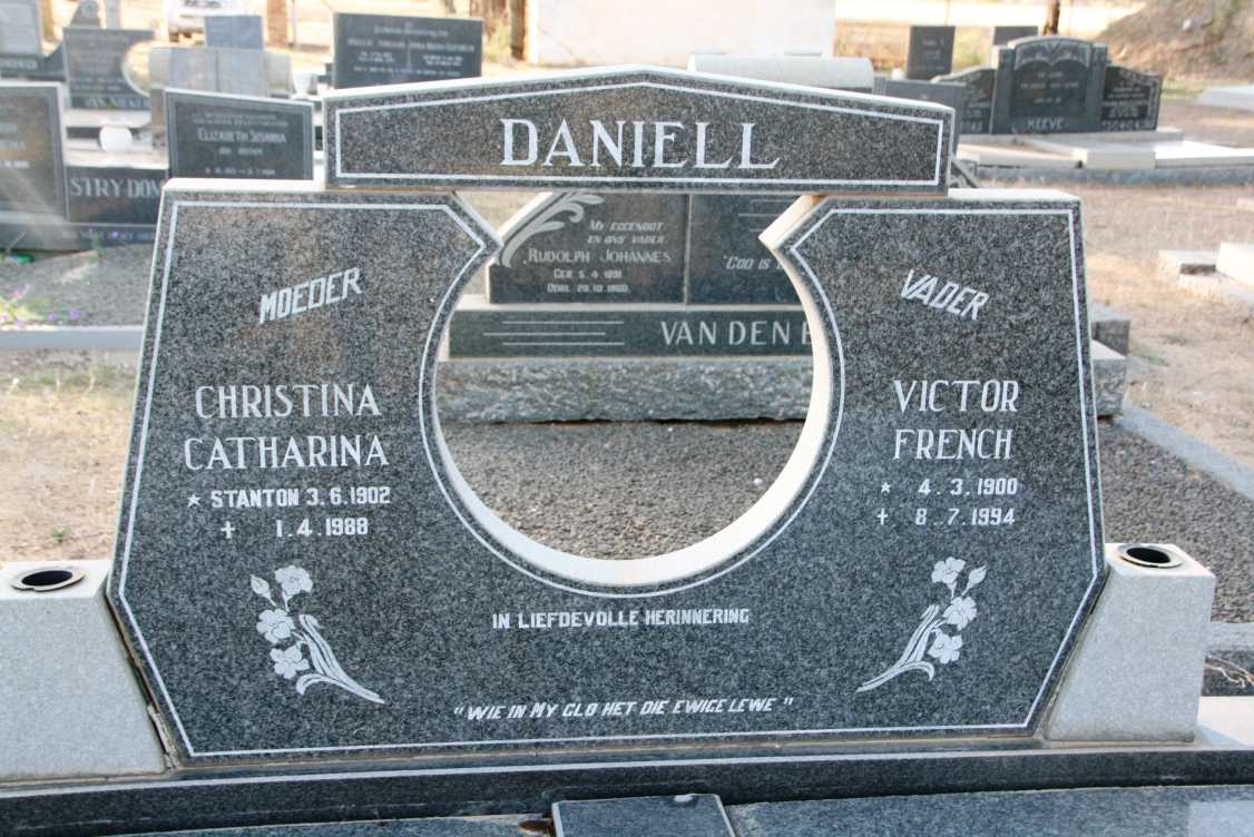 DANIELL Victor French 1900-1994 & Christina Catharina STANTON 1902-1988