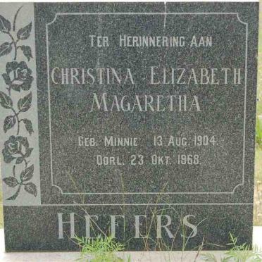 HEFERS Christina Elizabeth Magaretha nee MINNIE 1904-1968