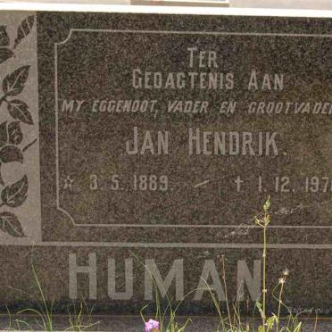 HUMAN Jan Hendrik 1889-1970