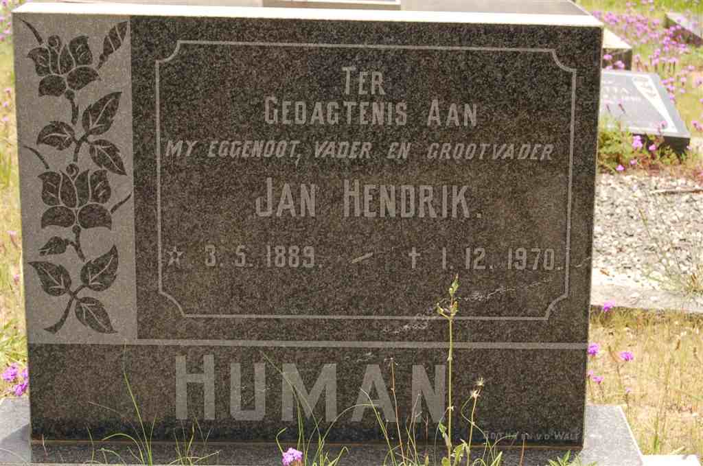 HUMAN Jan Hendrik 1889-1970