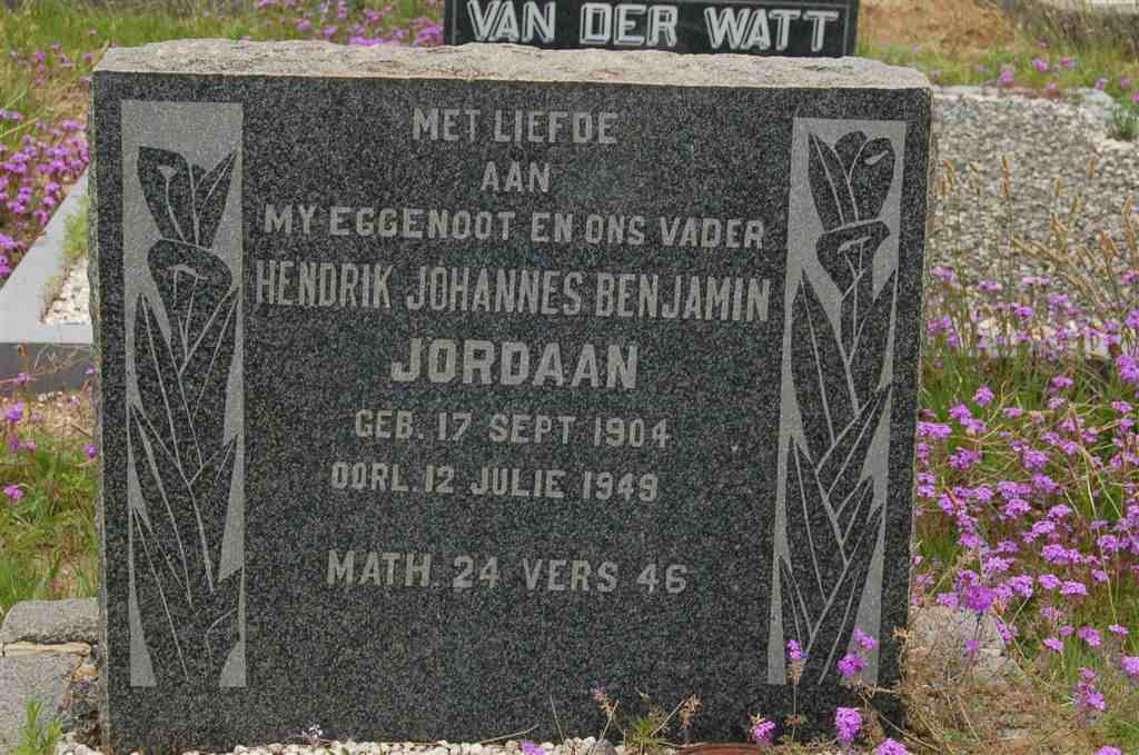 JORDAAN Hendrik Johannes Benjamin 1904-1949