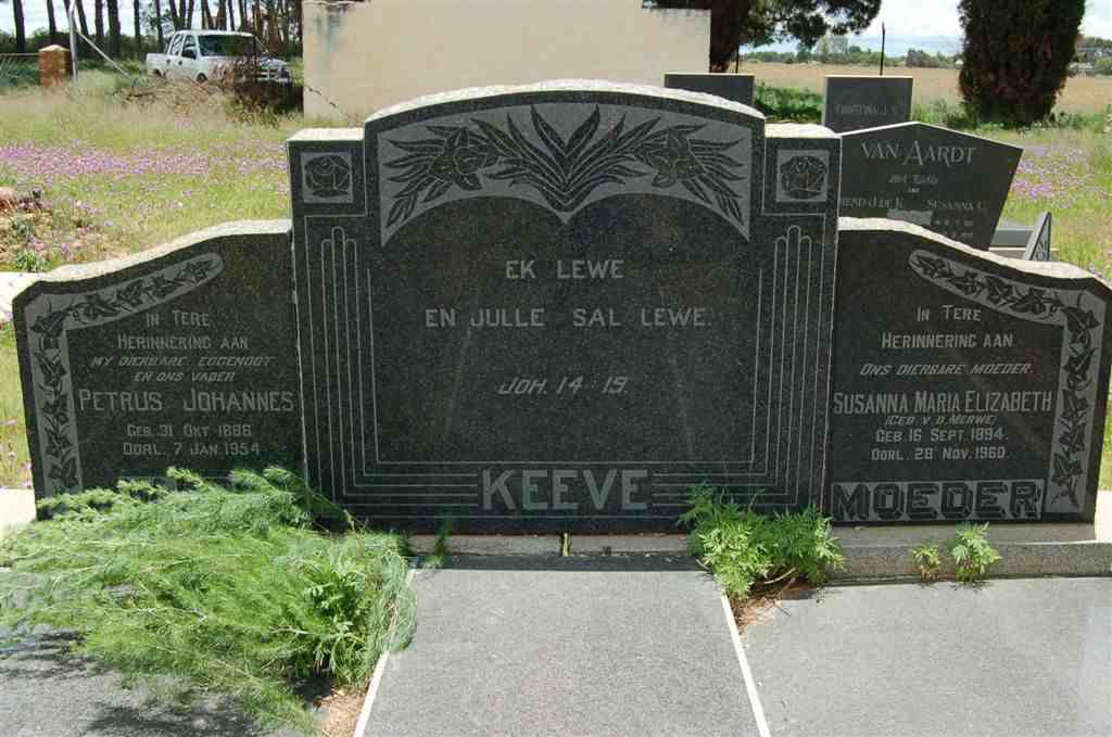 KEEVE Petrus Johannes 1886-1954 &amp; Susanna Maria Elizabeth V.D. MERWE 1894-1960