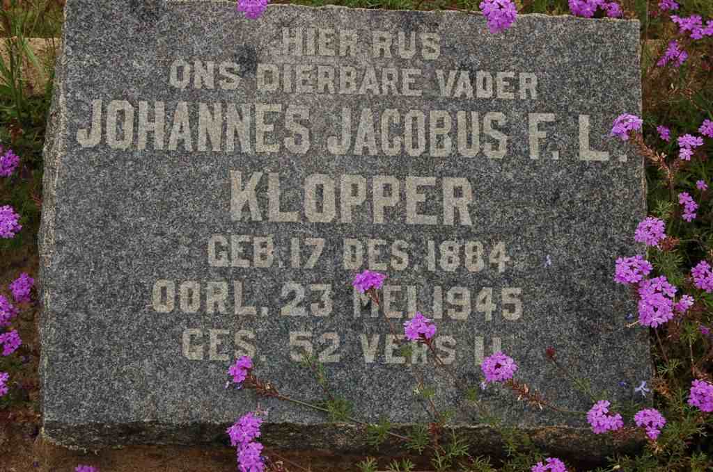KLOPPER Johannes Jacobus F.L.1884-1945