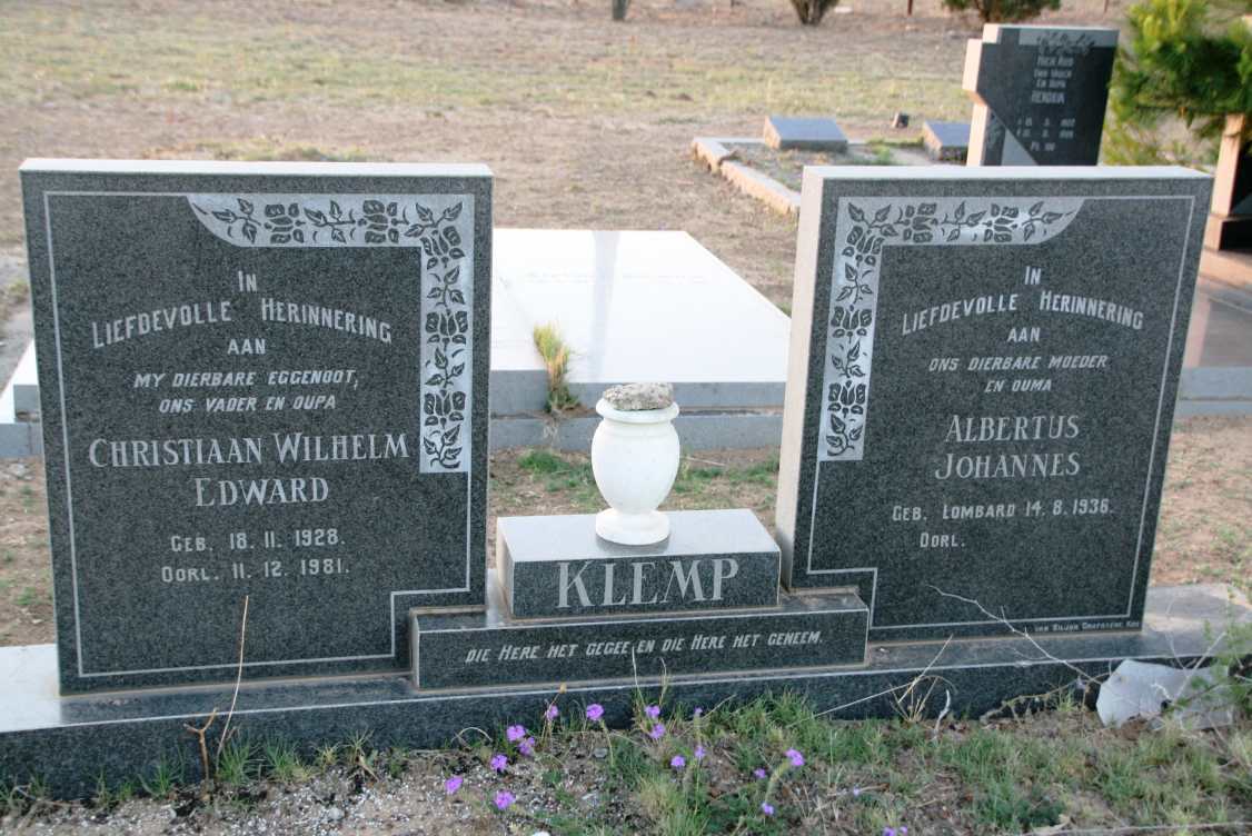 KLEMP Christiaan Wilhelm Edward 1928-1981 & Albertus Johannes LOMBARD 1936-