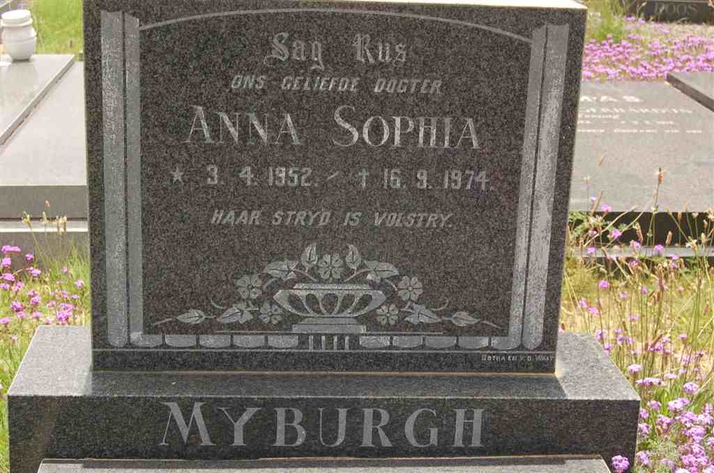 MYBURGH Anna Sophia 1952-1974