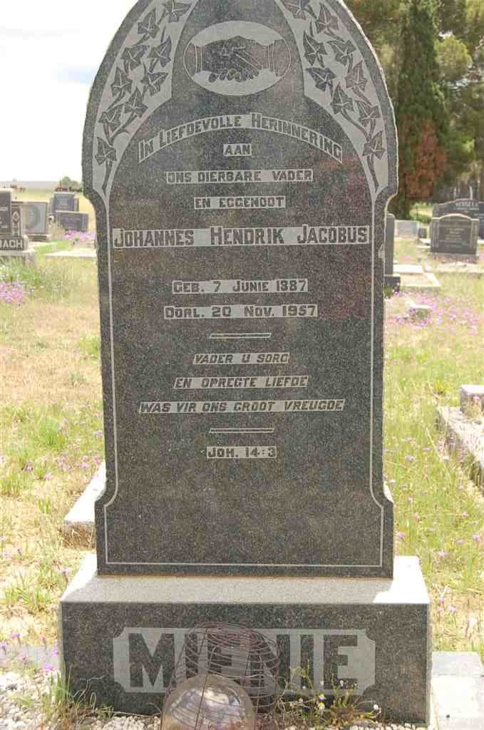 MIENIE Johannes Hendrik Jacobus 1887-1957