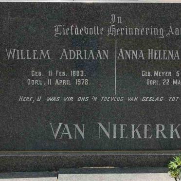 NIEKERK Willem Adriaan 1883-1978 &amp; Anna Helena Elizabeth MEYER 1890-1973