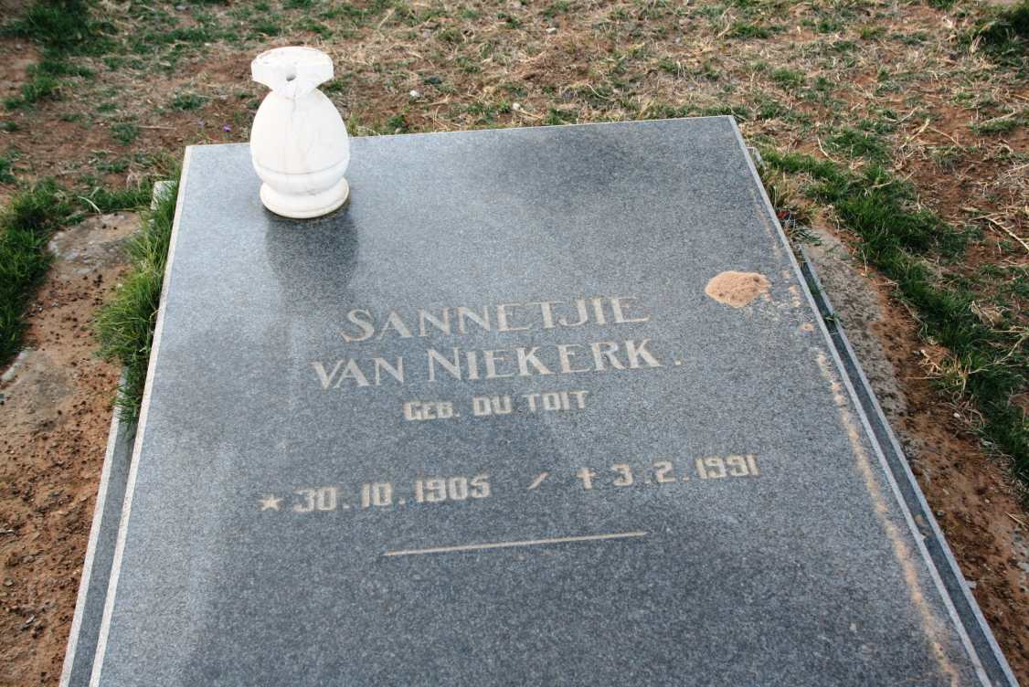 NIEKERK Sannetjie, van nee DU TOIT 1905-1991
