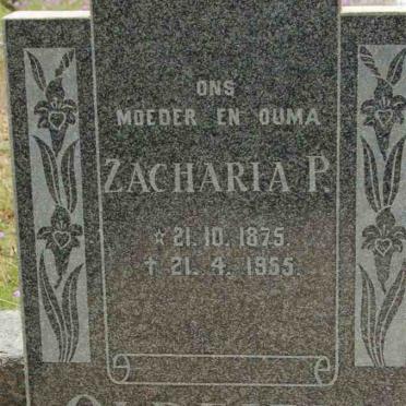 OLDFIELD Zacharia P. 1875-1955