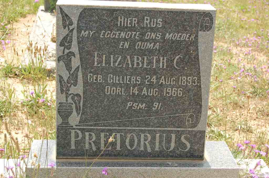 PRETORIUS Elizabeth C. nee CILLIERS 1893-1966