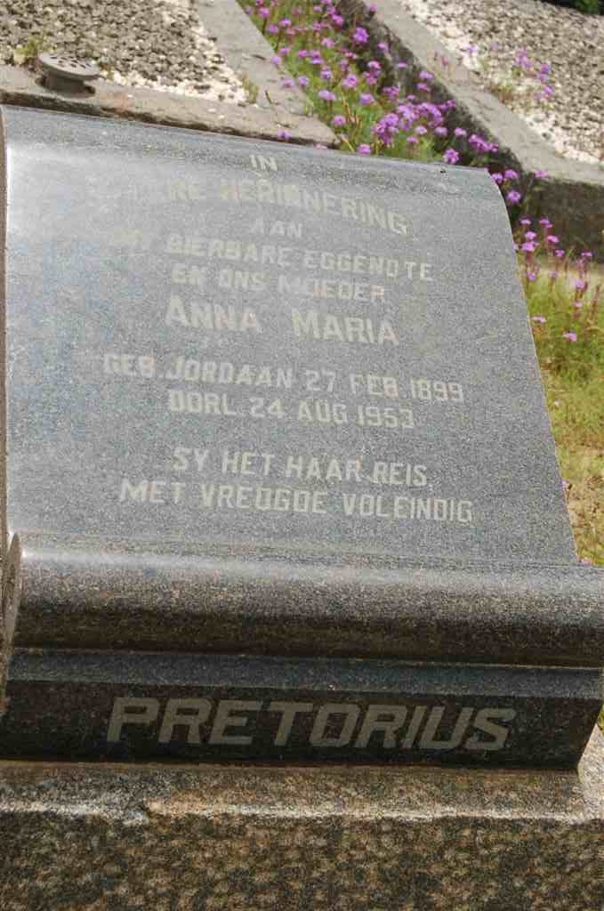 PRETORIUS Anna Maria nee JORDAAN 1899-1953
