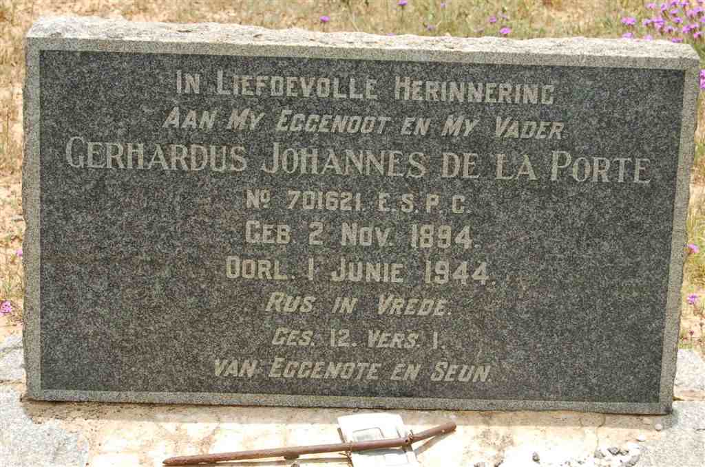 PORTE Gerhardus Johannes, de la 1894-1944