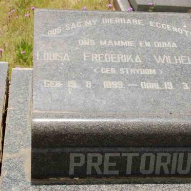 PRETORIUS Louisa Frederika Wilhelmina nee STRYDOM 1899-1960